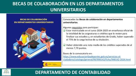 Image Convocatoria Becas de Colaboración curso 2024-2025